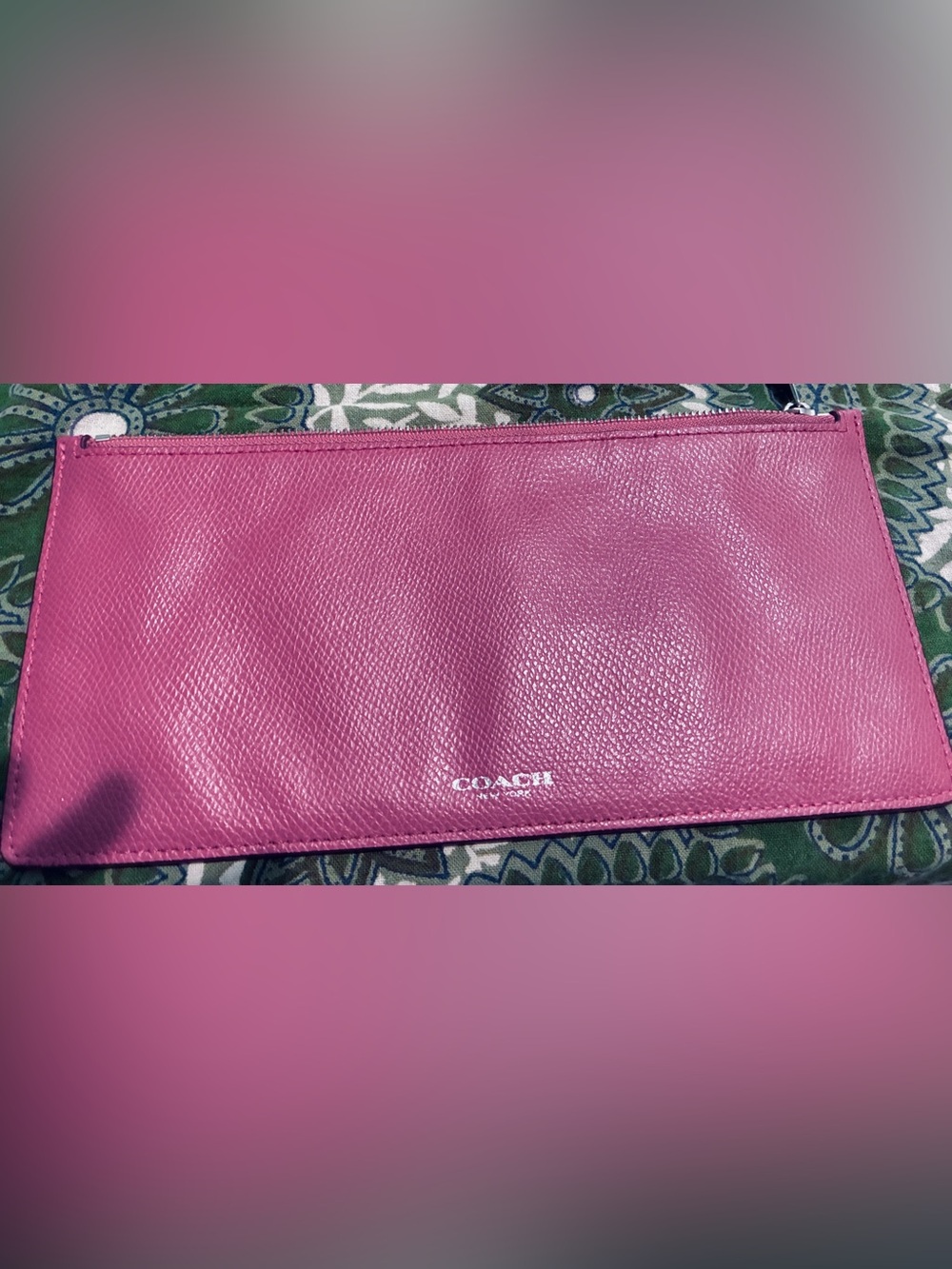 Coach Pink Pouch. Silver accents.
